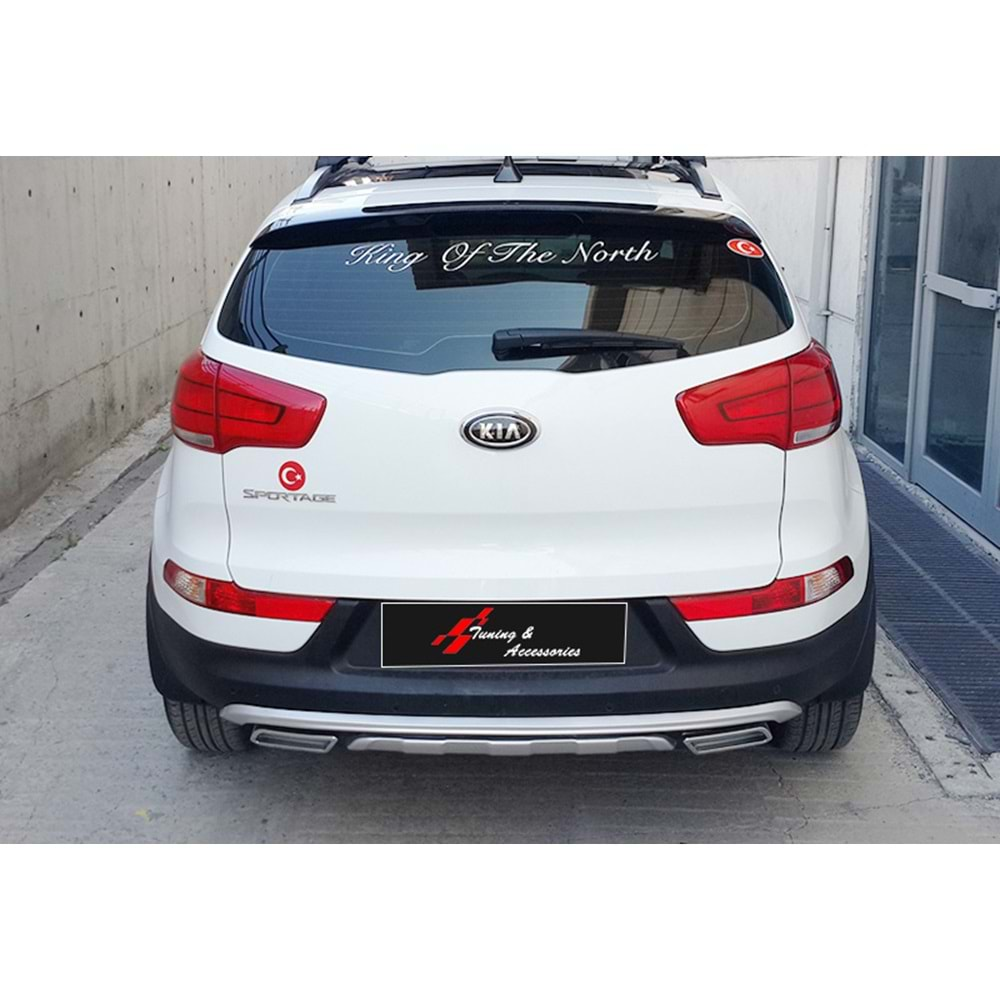 Kia Sportage R 2010+ - Plate Oem Style Ön ve Arka, Mat Gri+Siyah Ürün Yüzeyi, ABS, Set