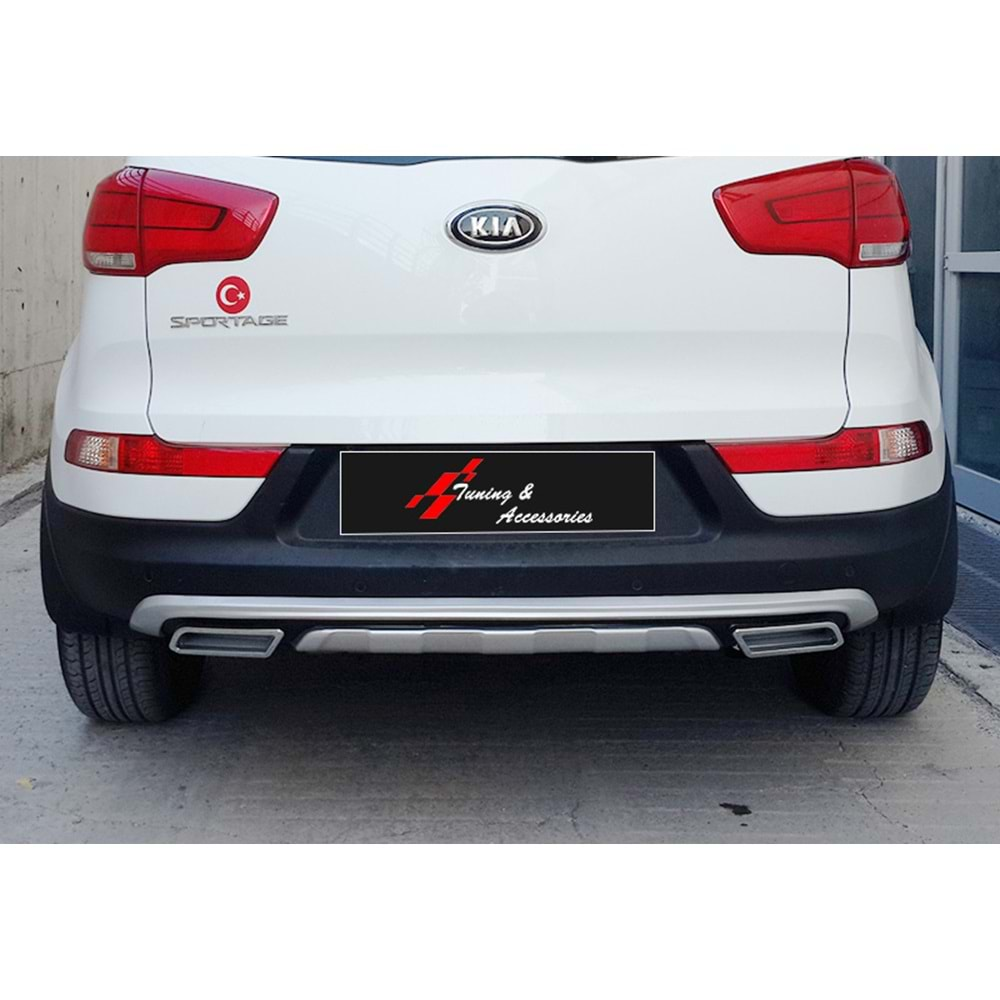 Kia Sportage R 2010+ - Plate Oem Style Ön ve Arka, Mat Gri+Siyah Ürün Yüzeyi, ABS, Set