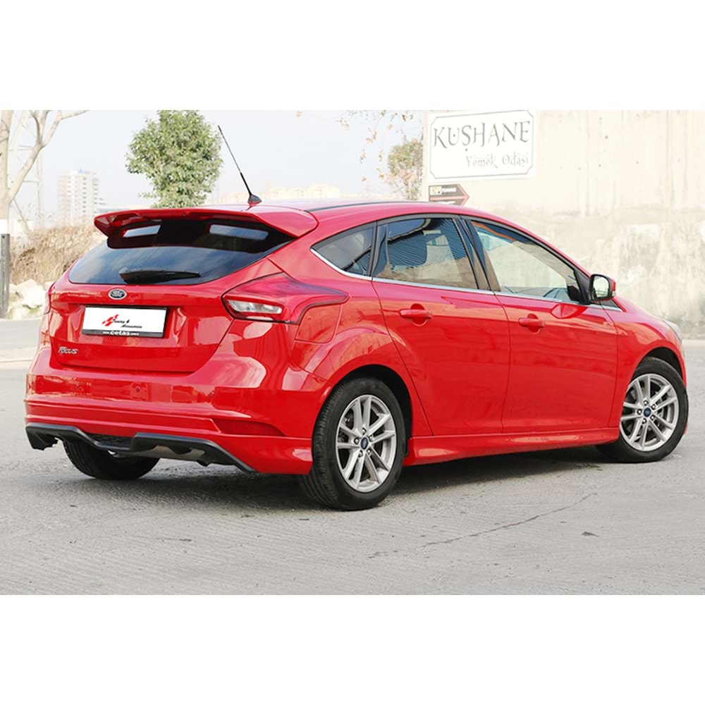 Ford Focus Mk3 FL HB 2015+ - Arka Ek Sport Stil, İşlemsiz Ham Yüzey Vakum