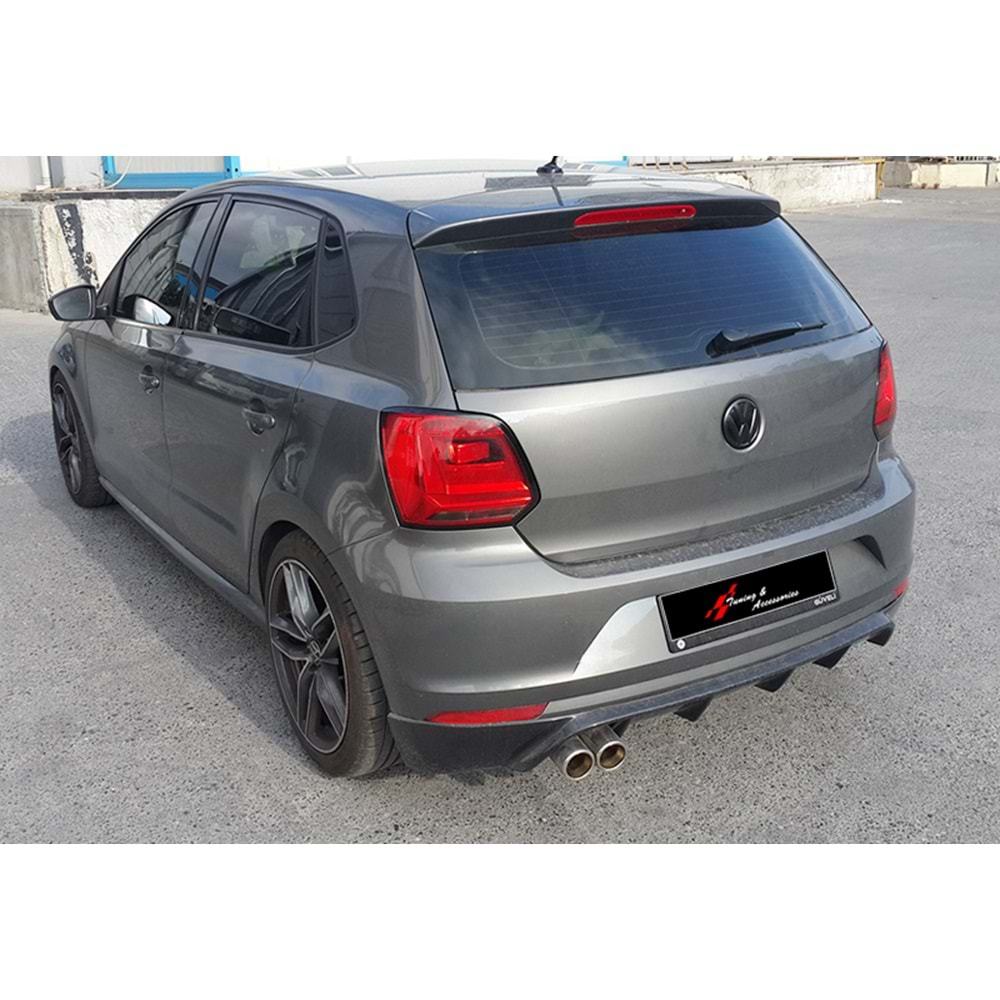 VW Polo Mk5 FL 2014+ - Arka Ek Rieger Stil, İşlemsiz Ham Yüzey Vakum