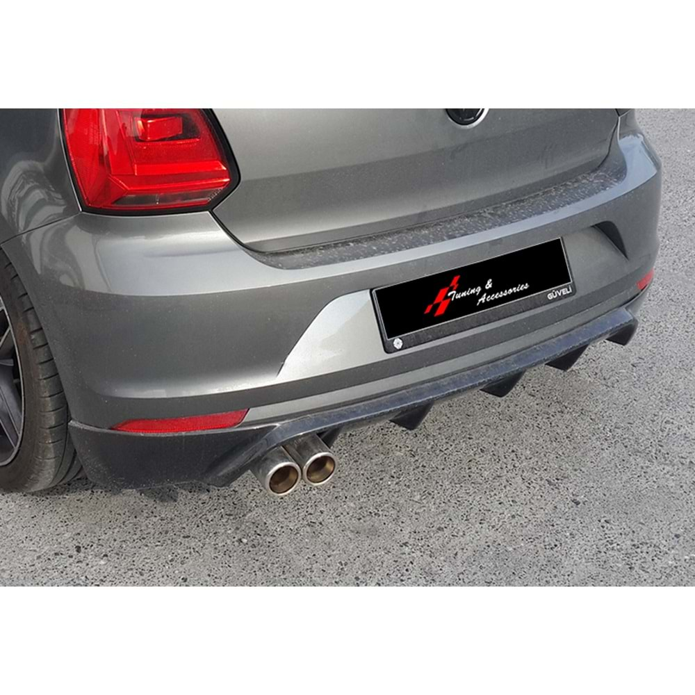 VW Polo Mk5 FL 2014+ - Arka Ek Rieger Stil, İşlemsiz Ham Yüzey Vakum