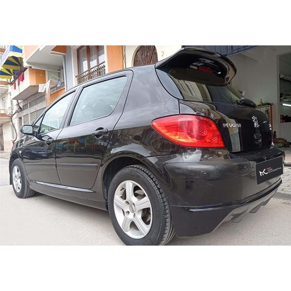 Peugeot 307 2001+ - Arka Ek Custom Stil, İşlem Yapılmamış Ham Ürün Yüzeyi Vakum