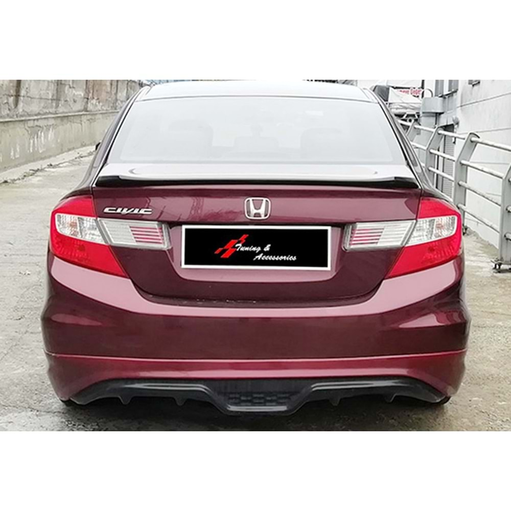 Honda Civic FB7 2012+ - Arka Ek Custom Stil, İşlem Yapılmamış Ham Yüzey Vakum