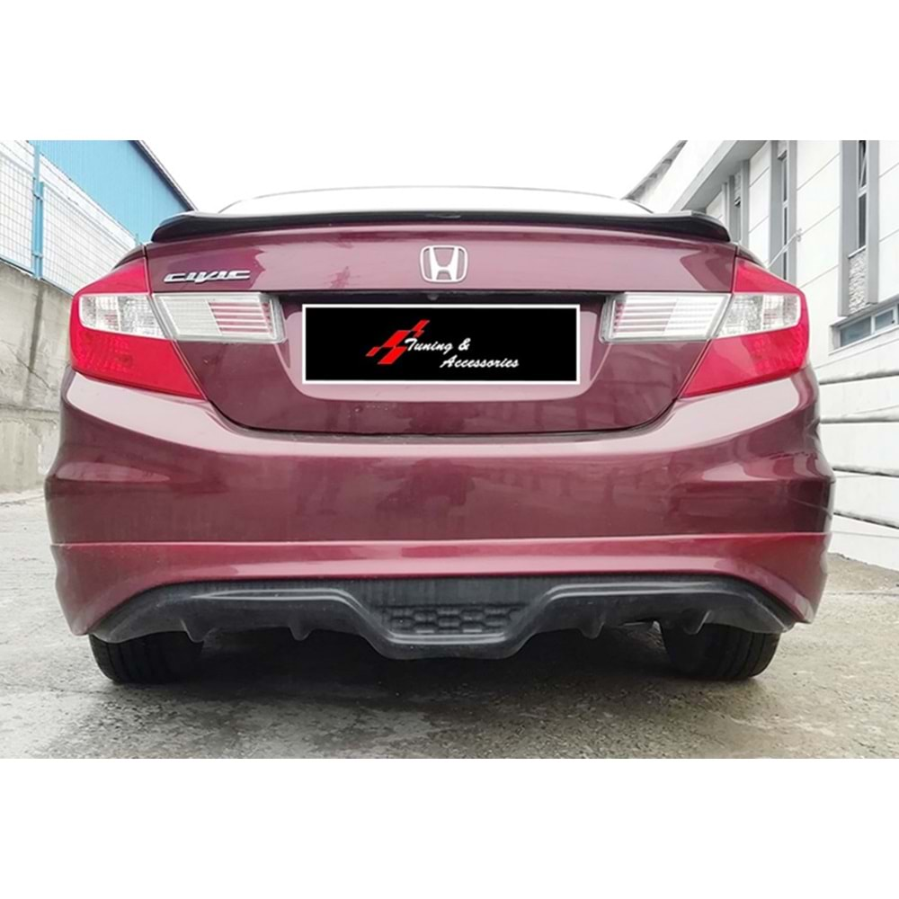 Honda Civic FB7 2012+ - Arka Ek Custom Stil, İşlem Yapılmamış Ham Yüzey Vakum