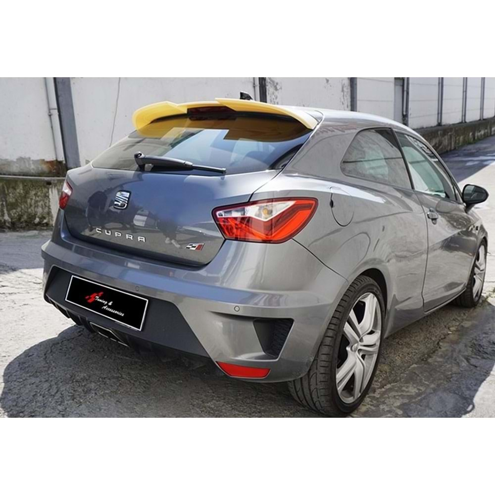 Seat Ibiza Mk4 2D 2008+ - Spoiler Cupra V1P Stil Tavan Üzeri, İşlemsiz Ham Yüzey ABS