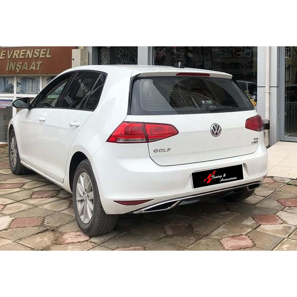 VW Golf Mk7 2012+ - Difüzör 7.5 R Line Stil Kromlu, Piano Black Parlak Ürün Yüzeyi ABS Set