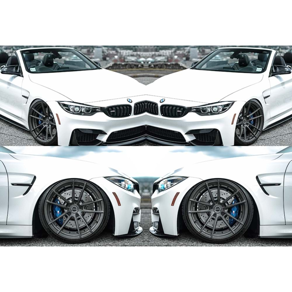 BMW F32, F36 2014+ - Çamurluk M4 Stil Sol, Sağ Logolu, İşlemsiz Yüzey HRP SAC Set