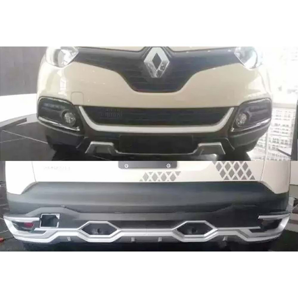 Renault Captur 2013+ - Koruma Barı Elit Ön ve Arka, Krm. Gri Siyah ABS Set