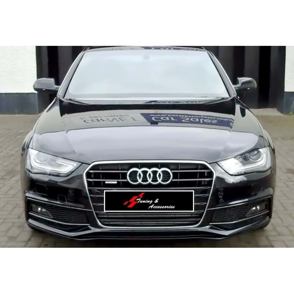 Audi A4 2012+ - Panjur S4 Stil, Krm. Çerçeve Şerit Piano Black İç ABS