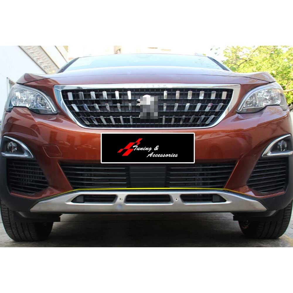 Peugeot 3008 2 2016+ - Plate Ön Arka Oem Stil, Mat Gri Yüzey P. Çelik Set