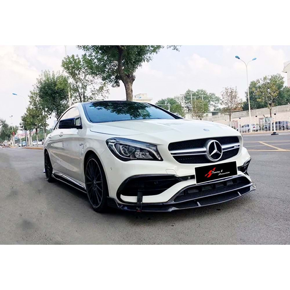 M. Benz C117 2013+ - Ön Lip Flaplı Brabus Stil 3 Parça, Piano Black ABS