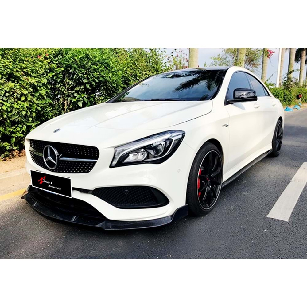 M. Benz C117 2013+ - Ön Lip Flaplı Brabus Stil 3 Parça, Piano Black ABS