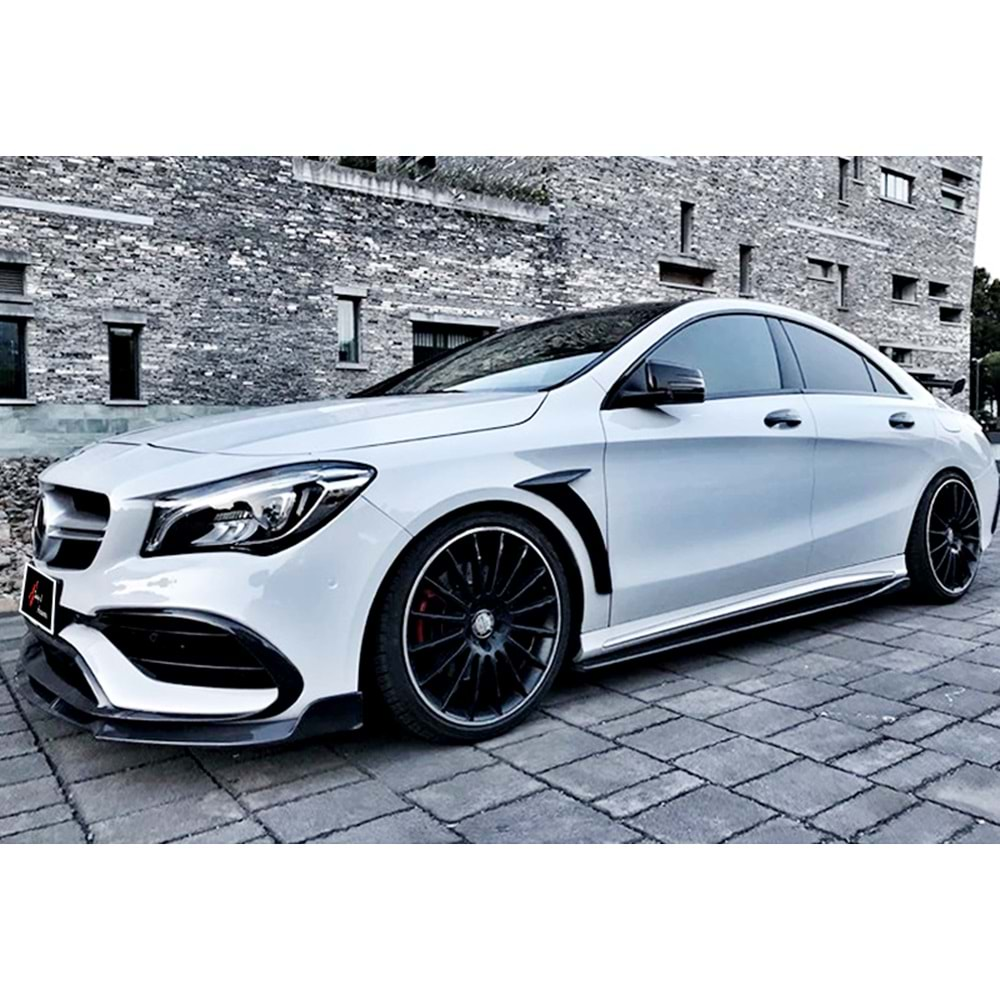 M. Benz C117 2013+ - Ön Lip Flaplı Brabus Stil 3 Parça, Piano Black ABS