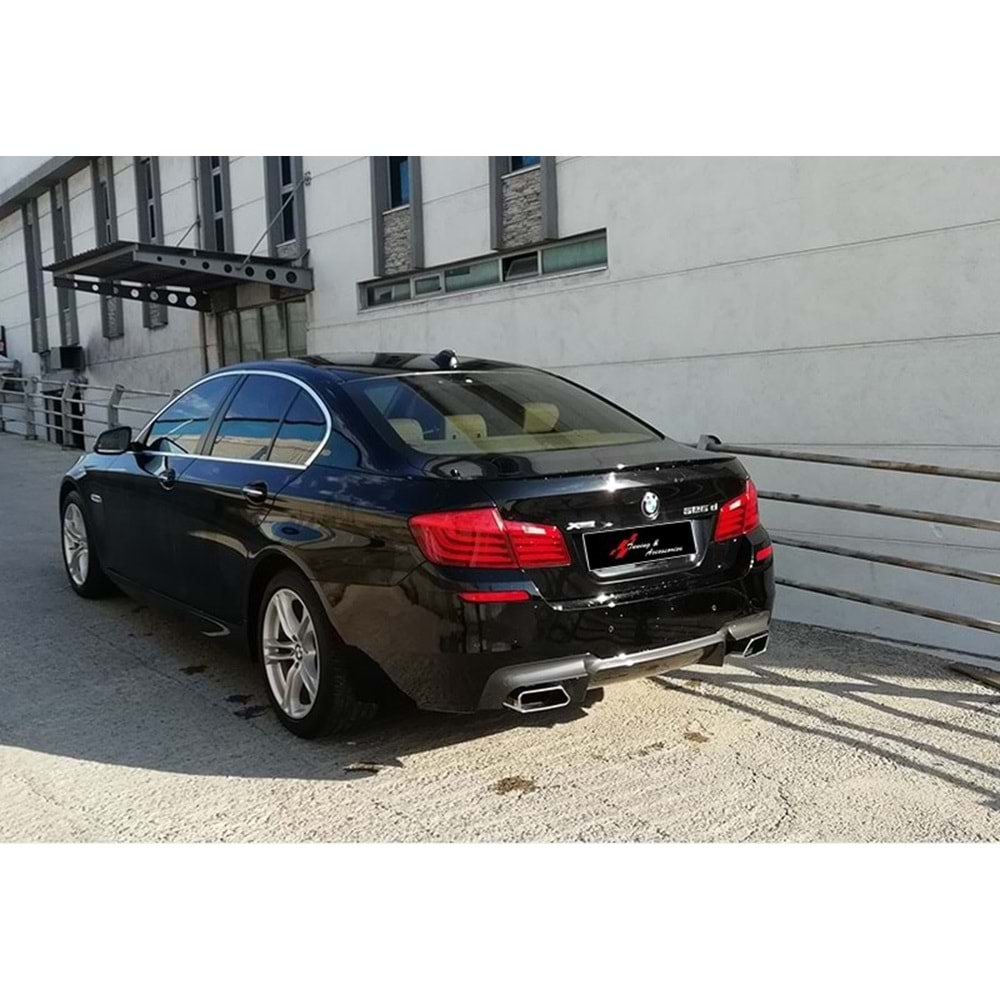 BMW F10 2010+ - Difüzör M5 Oem Stil, Sağ Sol Çiftli Çıkış Mat Siyah ABS