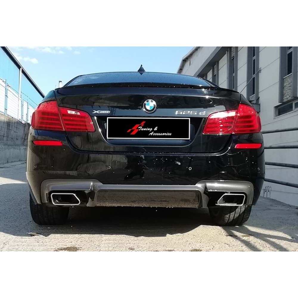 BMW F10 2010+ - Difüzör M5 Oem Stil, Sağ Sol Çiftli Çıkış Mat Siyah ABS