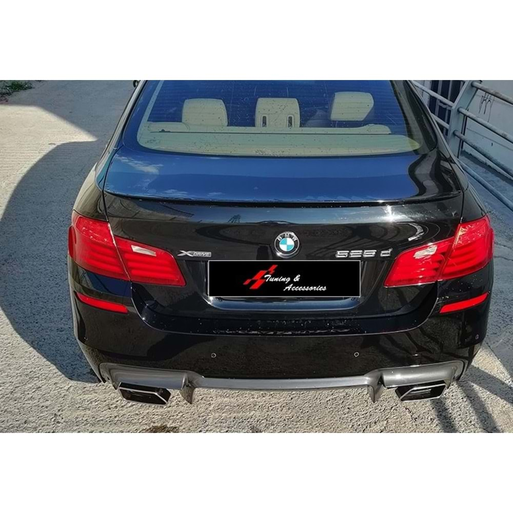 BMW F10 2010+ - Difüzör M5 Oem Stil, Sağ Sol Çiftli Çıkış Mat Siyah ABS