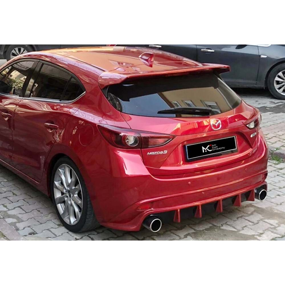 Mazda 3 3 HB 2013+ - Spoiler Race Tavan Üzeri, Astar Boyalı FRP