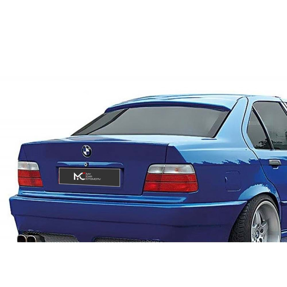 BMW E36 4D 1990+ - Spoiler Rieger Stil Tavan Üzeri, Piano Black FRP