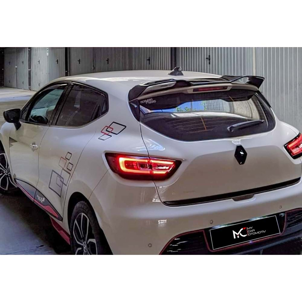 Renault Clio 4 2012+ - Spoiler RS V Cap Tavan Üzeri, Piano Black ABS