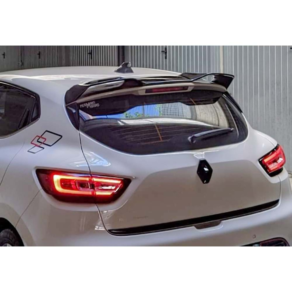 Renault Clio 4 2012+ - Spoiler RS V Cap Tavan Üzeri, Piano Black ABS