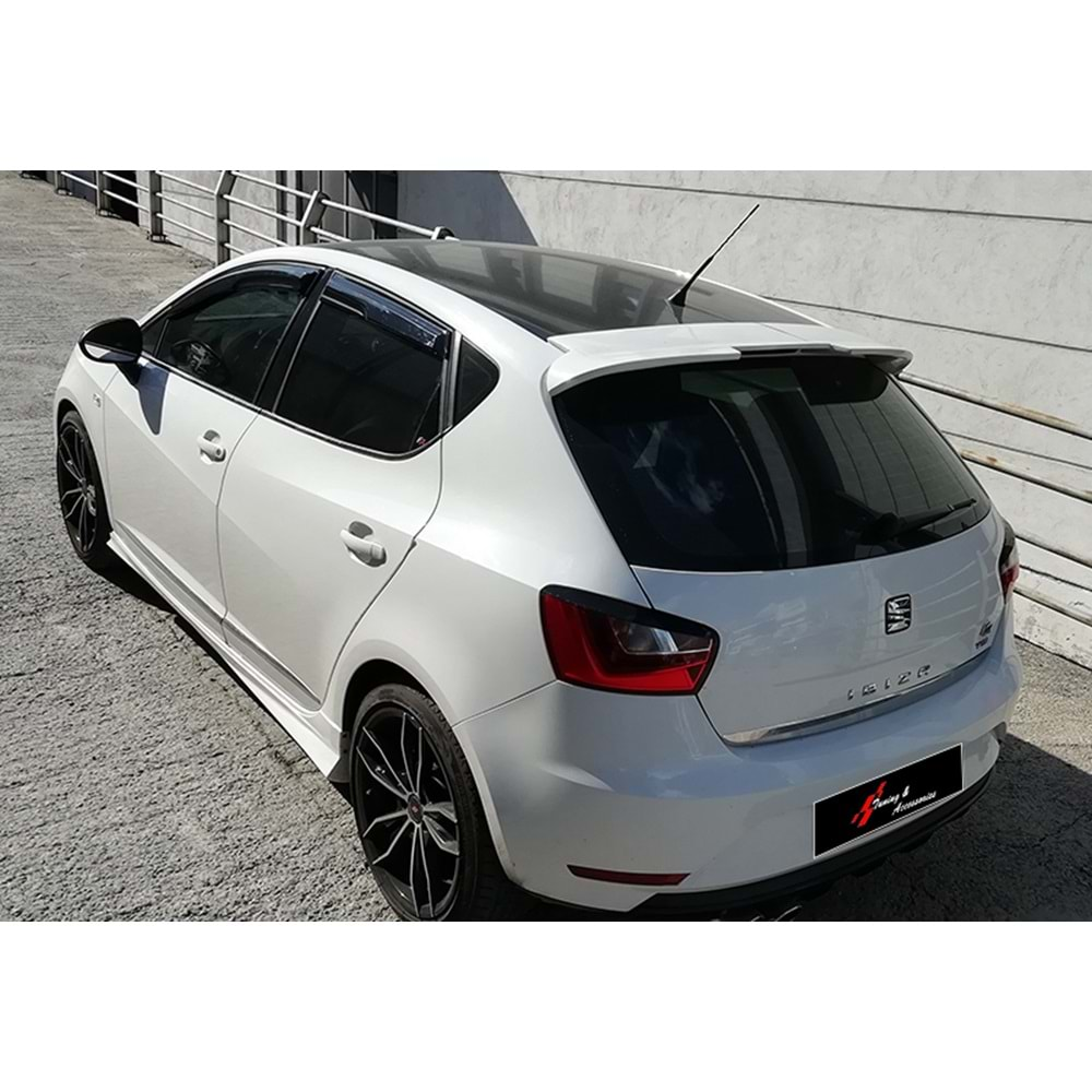 Seat Ibiza Mk4 4D 2008+ - Spoiler Cupra V1D Stil Tavan Üzeri, Piano Black ABS