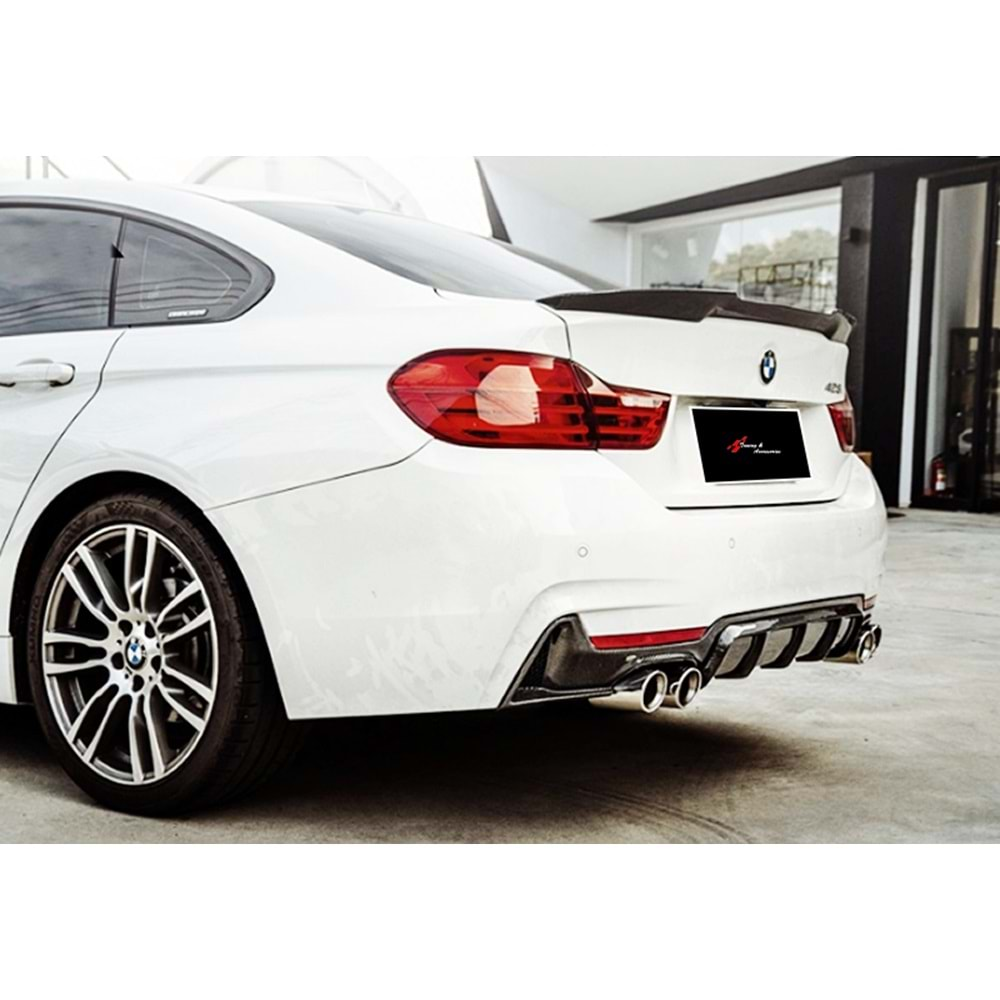 BMW F36 2014+ - Spoiler M4 V2B Stil Bagaj Üzeri, Piano Black ABS