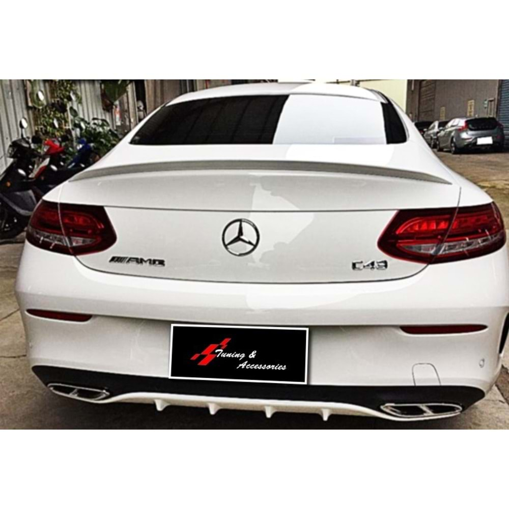 M. Benz C205 2015+ - Spoiler AMG C63 Anatomik Oem Stil Bagaj Üzeri , Piano Black ABS