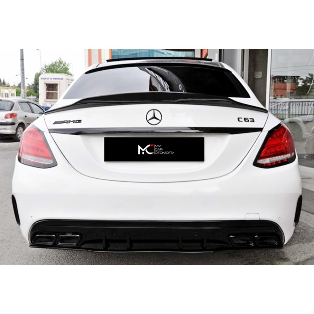 M. Benz W205 2015+ - Spoiler PSM V2B Stil Bagaj Üzeri, Piano Black ABS