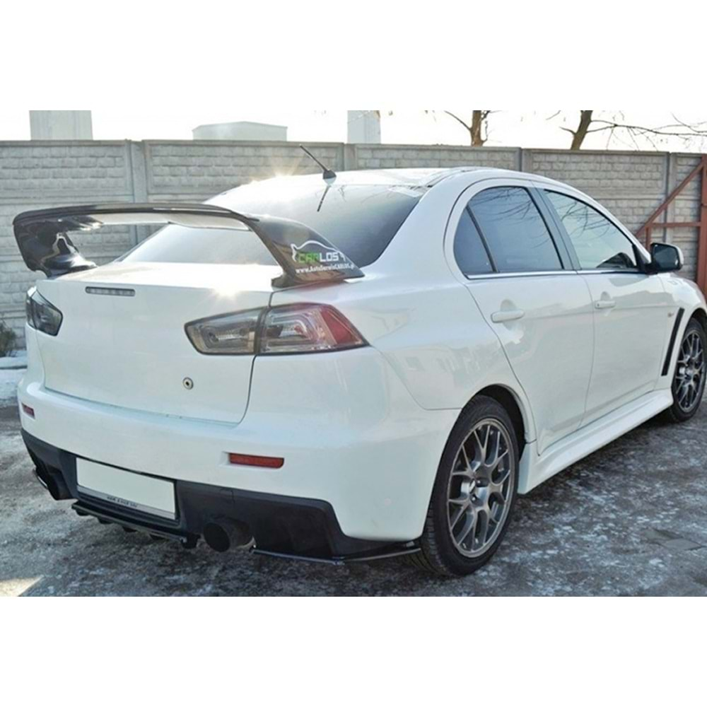 Mitsubishi Lancer Evo X 2007+ - Spoiler Evo Stil V1B Bagaj Üzeri, İşlemsiz Ham Yüzey ABS 3 Parça