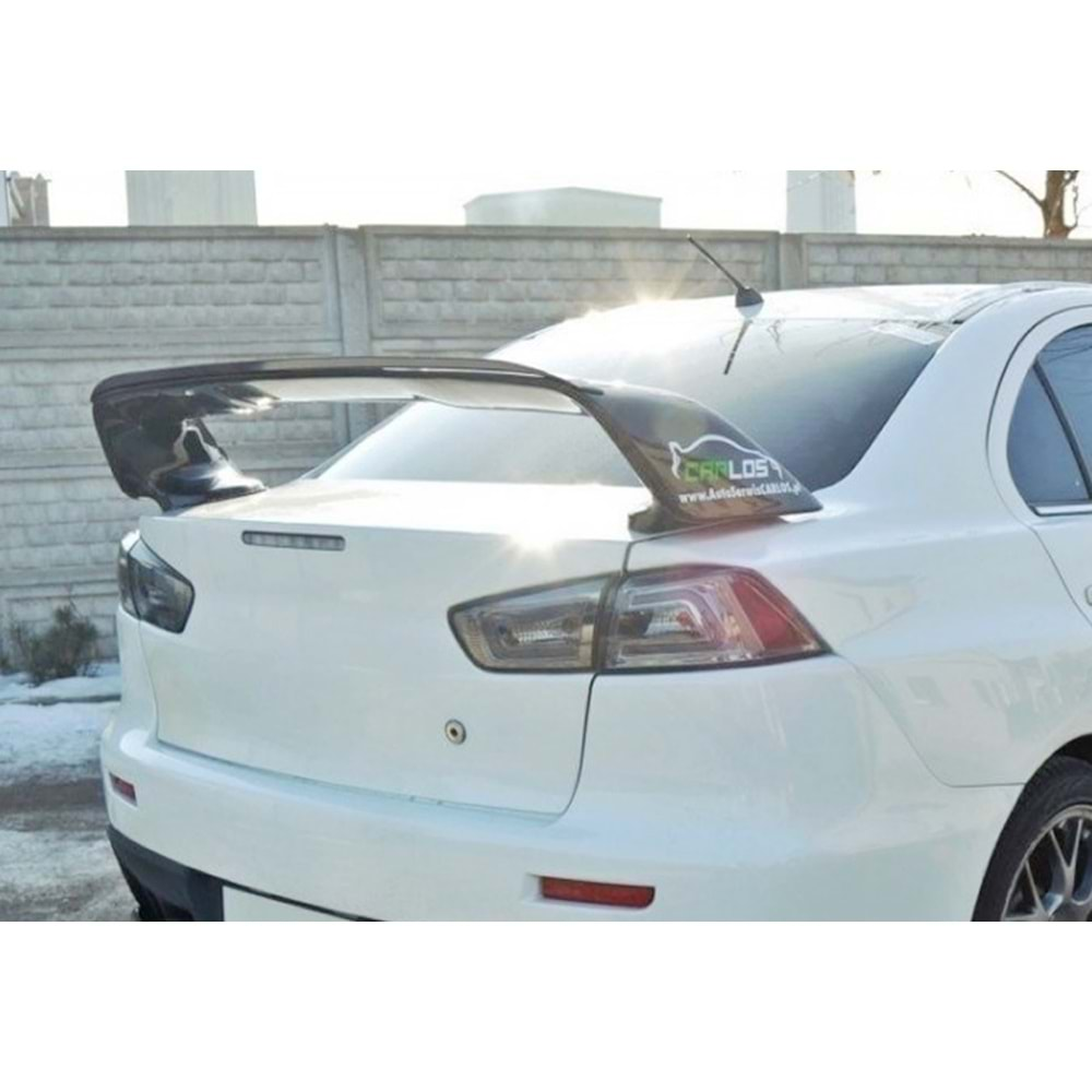 Mitsubishi Lancer Evo X 2007+ - Spoiler Evo Stil V1B Bagaj Üzeri, İşlemsiz Ham Yüzey ABS 3 Parça