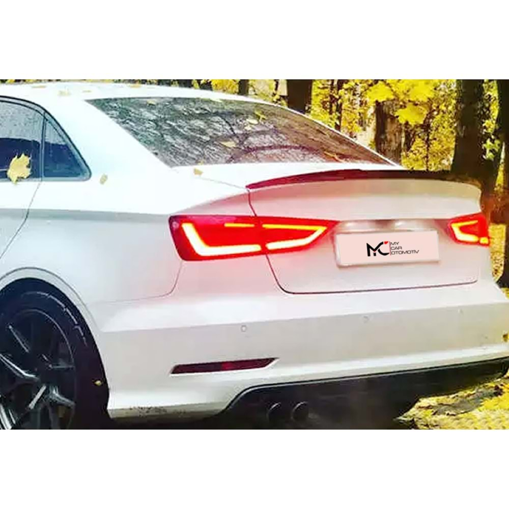 Audi A3 8V SD 2012+ - Spoiler M4 V1P Stil Bagaj Üzeri, Piano Black ABS