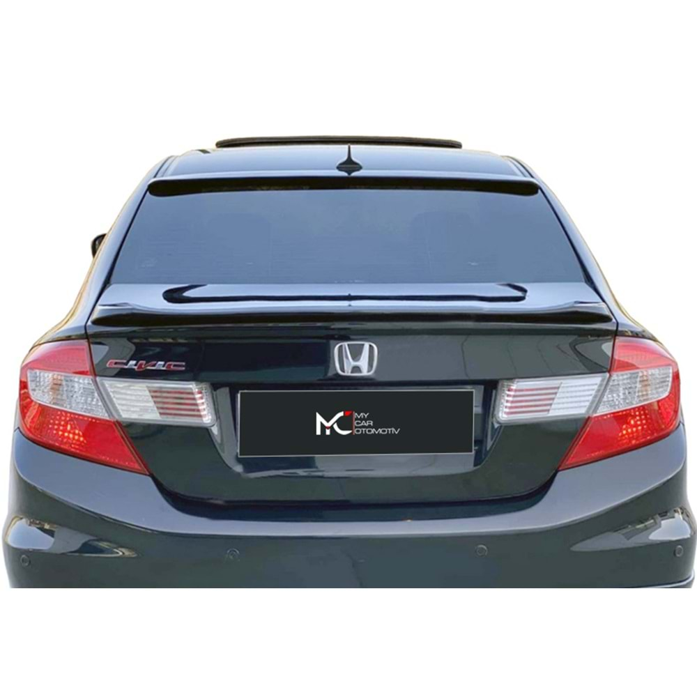 Honda Civic FB7 2012+ - Spoiler Votex V1P Stil Bagaj Üzeri, İşlemsiz Ham Yüzey ABS