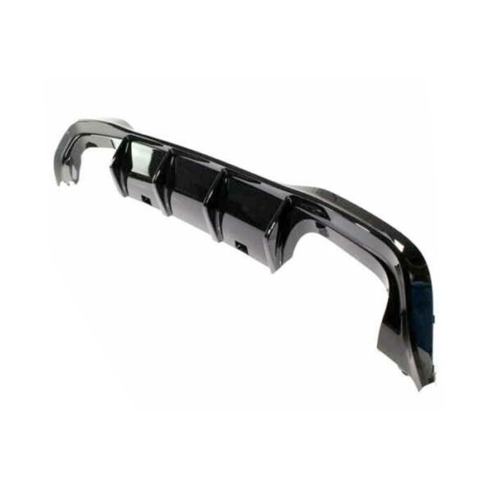 VW Golf Mk8 2019+ - Difüzör/Arka R Stil, Sağ Sol Çiftli Çıkış, Piano Black Boyalı Ürün Yüzeyi, ABS