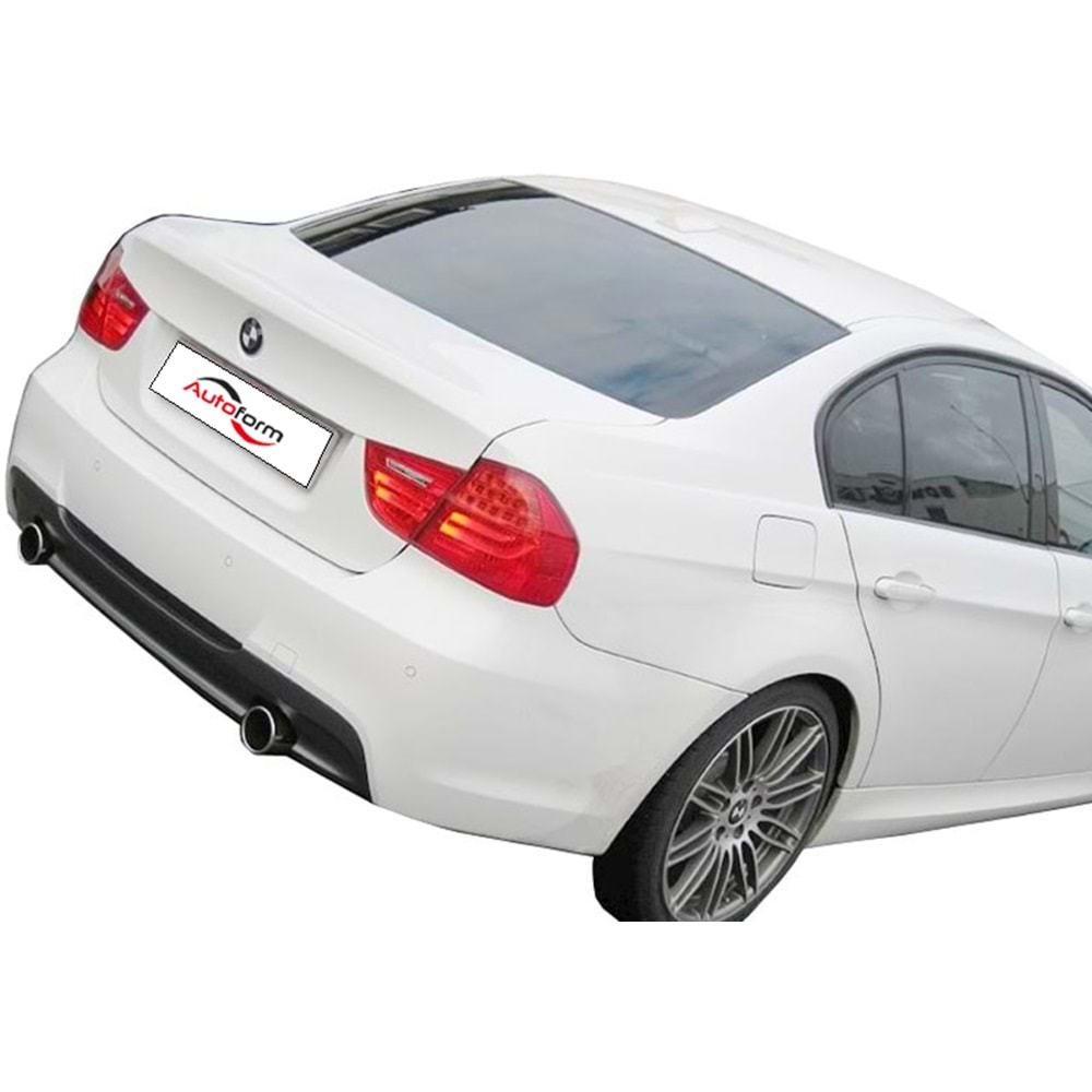 BMW E90 2004+ - Difüzör/Arka M Technic V1 Stil, Sağ Sol Tekli Çıkış, Piano Black Ürün Yüzeyi, Vakum