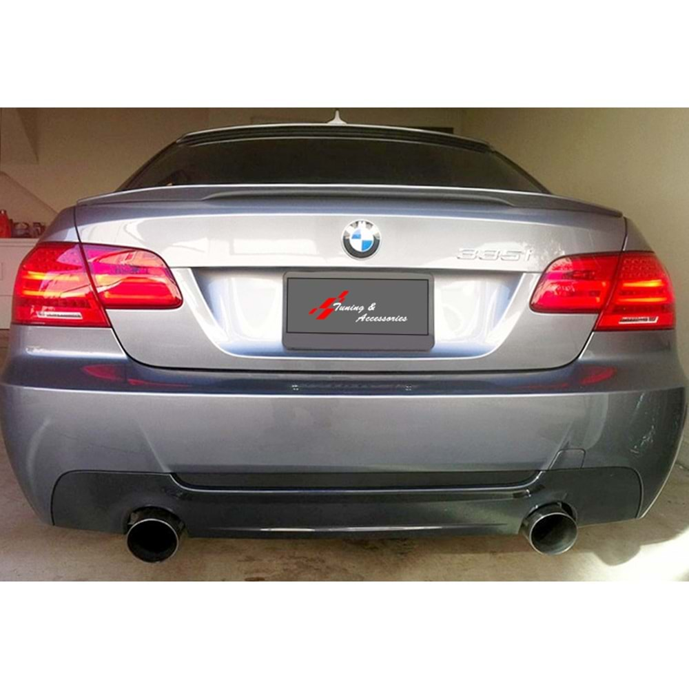 BMW E92 2007+ - Difüzör M Technic Sağ Sol Tekli Çıkış, Piano Black Vakum