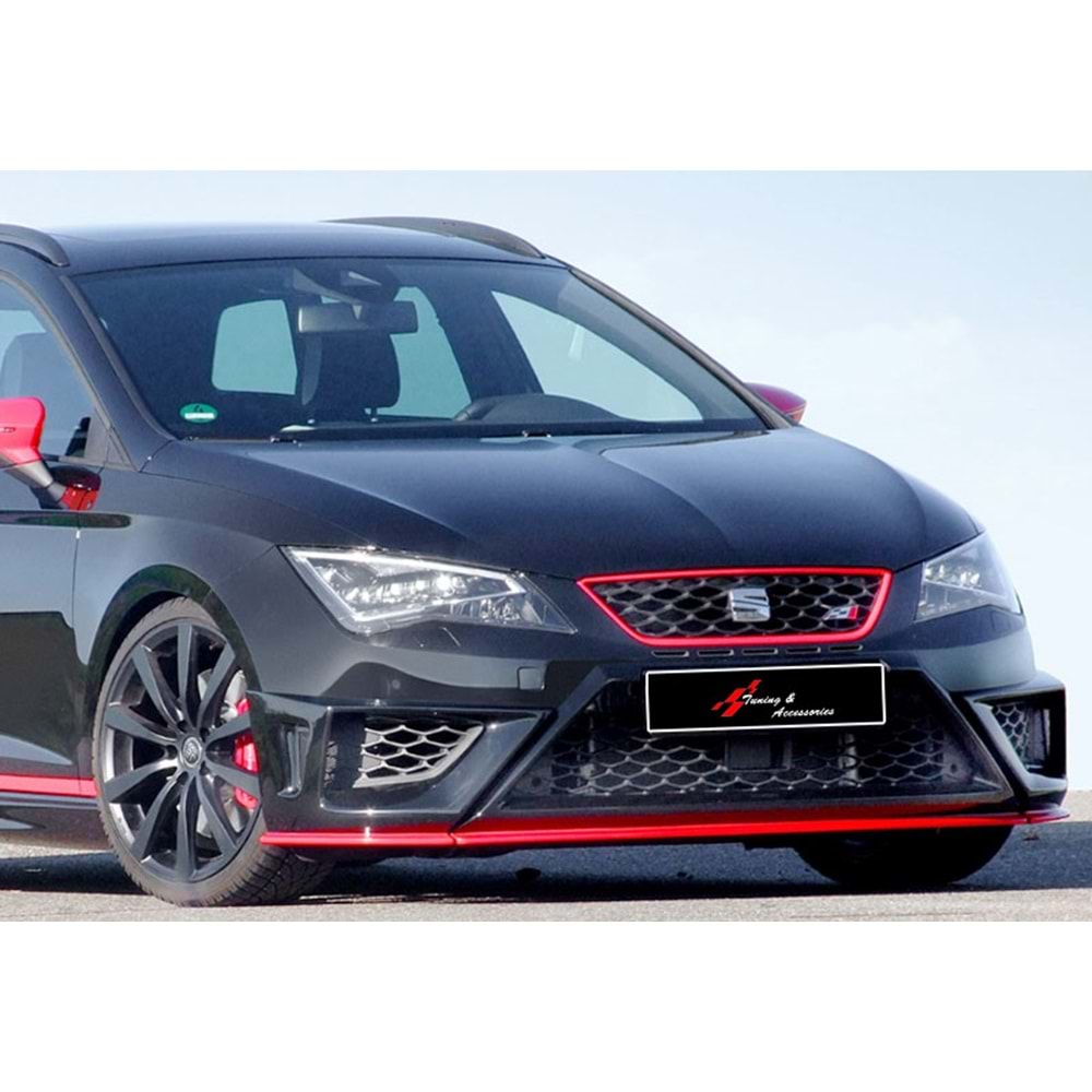 Seat Leon Mk3 2012+ - Ön Lip JE Design Stil, Mat Siyah Vkm.