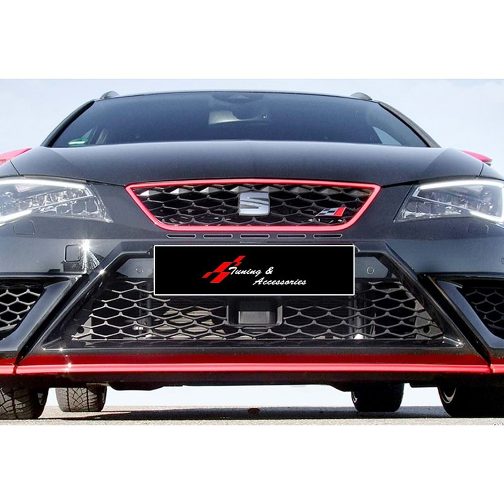 Seat Leon Mk3 2012+ - Ön Lip JE Design Stil, Mat Siyah Vkm.