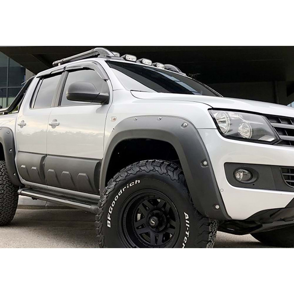 VW Amarok 1 2010+ - Çamurluk Kaplaması A Plus+ Elegance V3 Stil Vidalı, Mat Siyah Ürün Yüzeyi, Vkm., Set