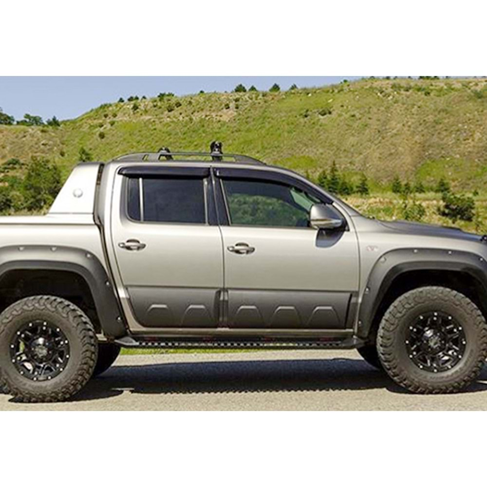 VW Amarok 1 FL2 2016+ - Çamurluk Kaplaması A Plus+ Elegance V3 Stil Vidalı AB, Mat Siyah Ürün Yüzeyi, Vkm., Set