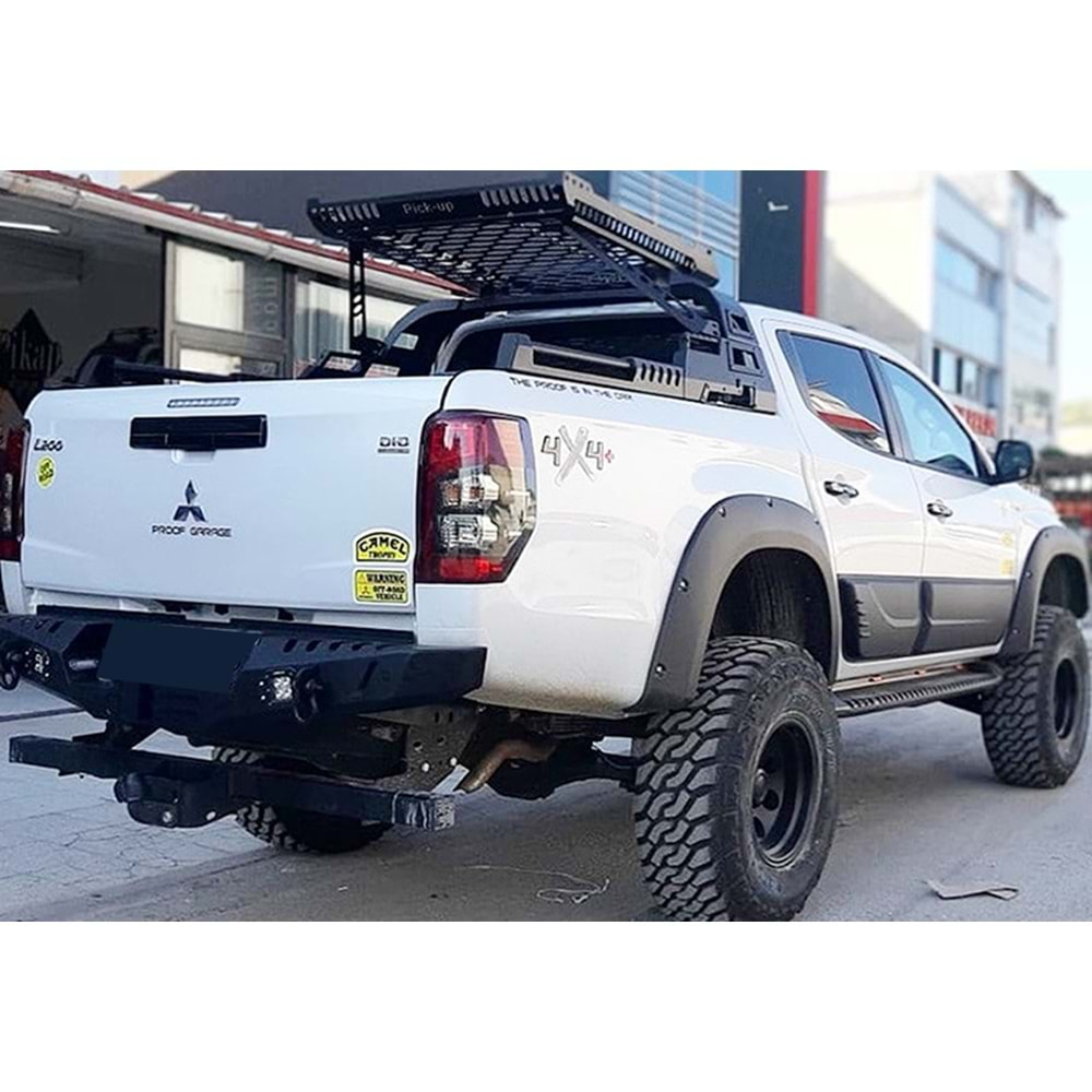 Mitsubishi L200 5 FL 2019+ - Çamurluk Kaplaması A Plus+ Elegance V3 Stil Vidalı, Mat Siyah Ürün Yüzeyi Vkm. Set