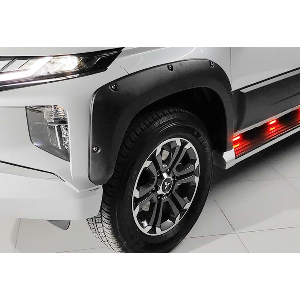 Mitsubishi L200 5 FL 2019+ - Çamurluk Kaplaması A Plus+ Elegance V3 Stil Vidalı, Mat Siyah Ürün Yüzeyi Vkm. Set