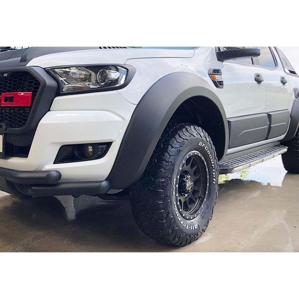 Ford Ranger T6 2011+ - Çamurluk Kaplaması A Plus+ Jumbo Stil, Mat Siyah Yüzey Vkm. Set