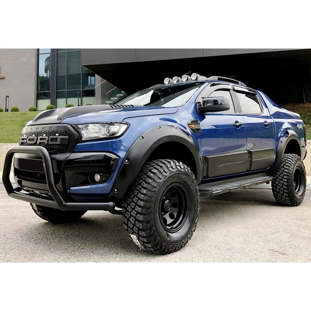 Ford Ranger T6 2011+ - Çamurluk Kaplaması A Plus+ Elegance V3 Vidalı, Mat Siyah Ürün Yüzeyi Vkm. Set