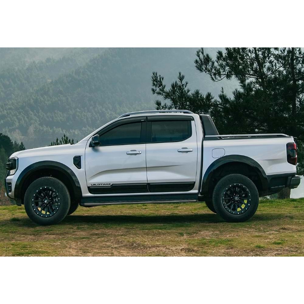 Ford Ranger T7 2022+ - Çamurluk Kaplaması/Üst, A Plus Sport V1 Stil, Mat Siyah Yüzey Vkm. Set