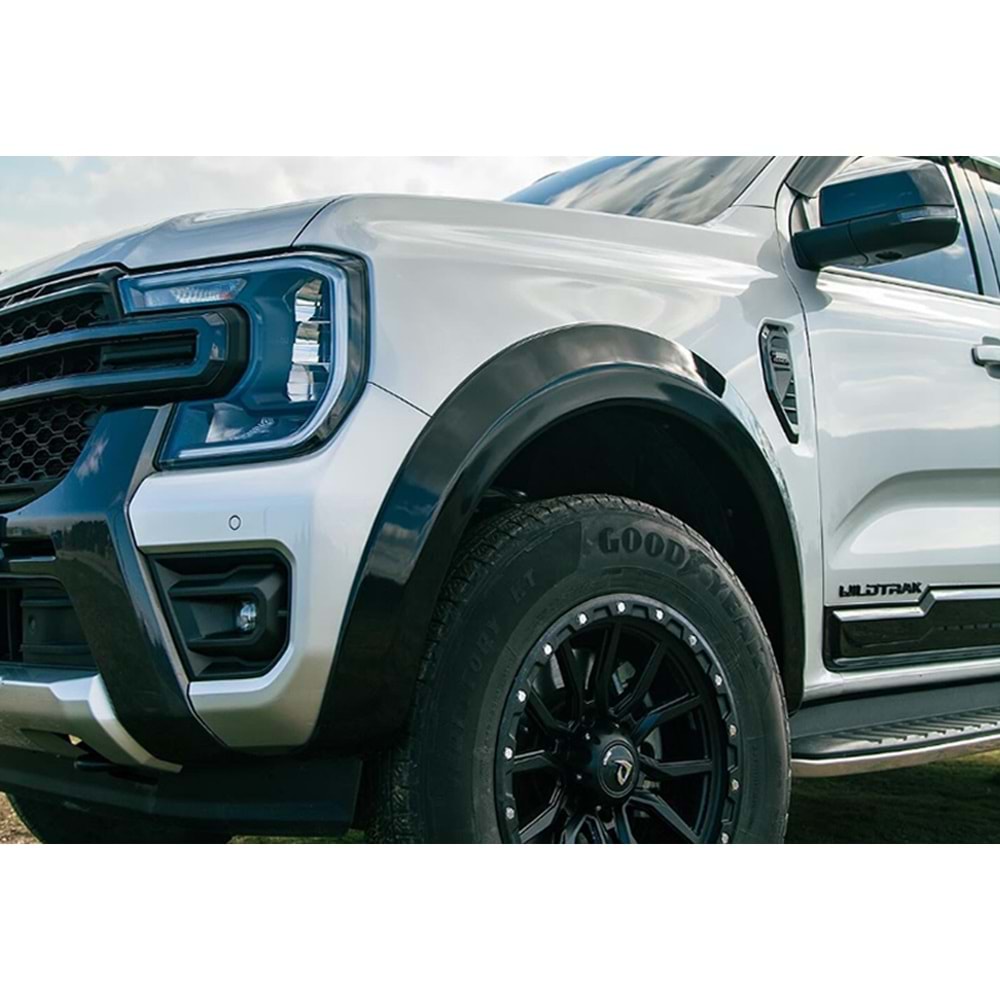 Ford Ranger T7 2022+ - Çamurluk Kaplaması/Üst, A Plus Sport V1 Stil, Mat Siyah Yüzey Vkm. Set