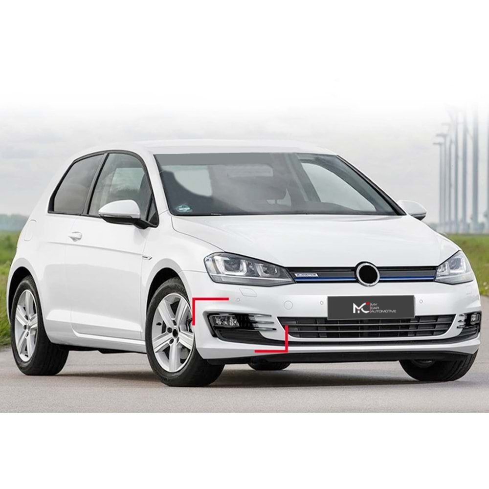 VW Golf Mk7 2014+ - Sis Lambası Üst Kaplaması GTI Stil, Piano Black Boyalı Yüzey ABS