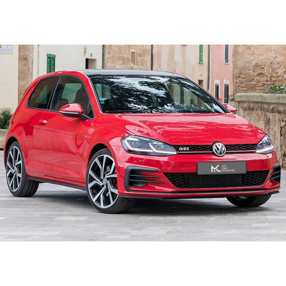 VW Golf Mk7 FL 2017+ - Panjur GTI Stil, Kırmızı Şerit Piano Black Izgara ABS