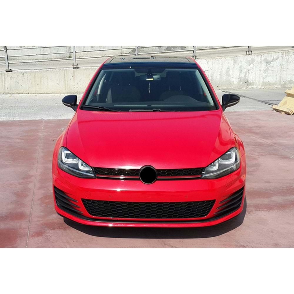 VW Golf Mk7 2012+ - Panjur GTI Stil, Kırmızı Şerit Piano Black Izgara ABS