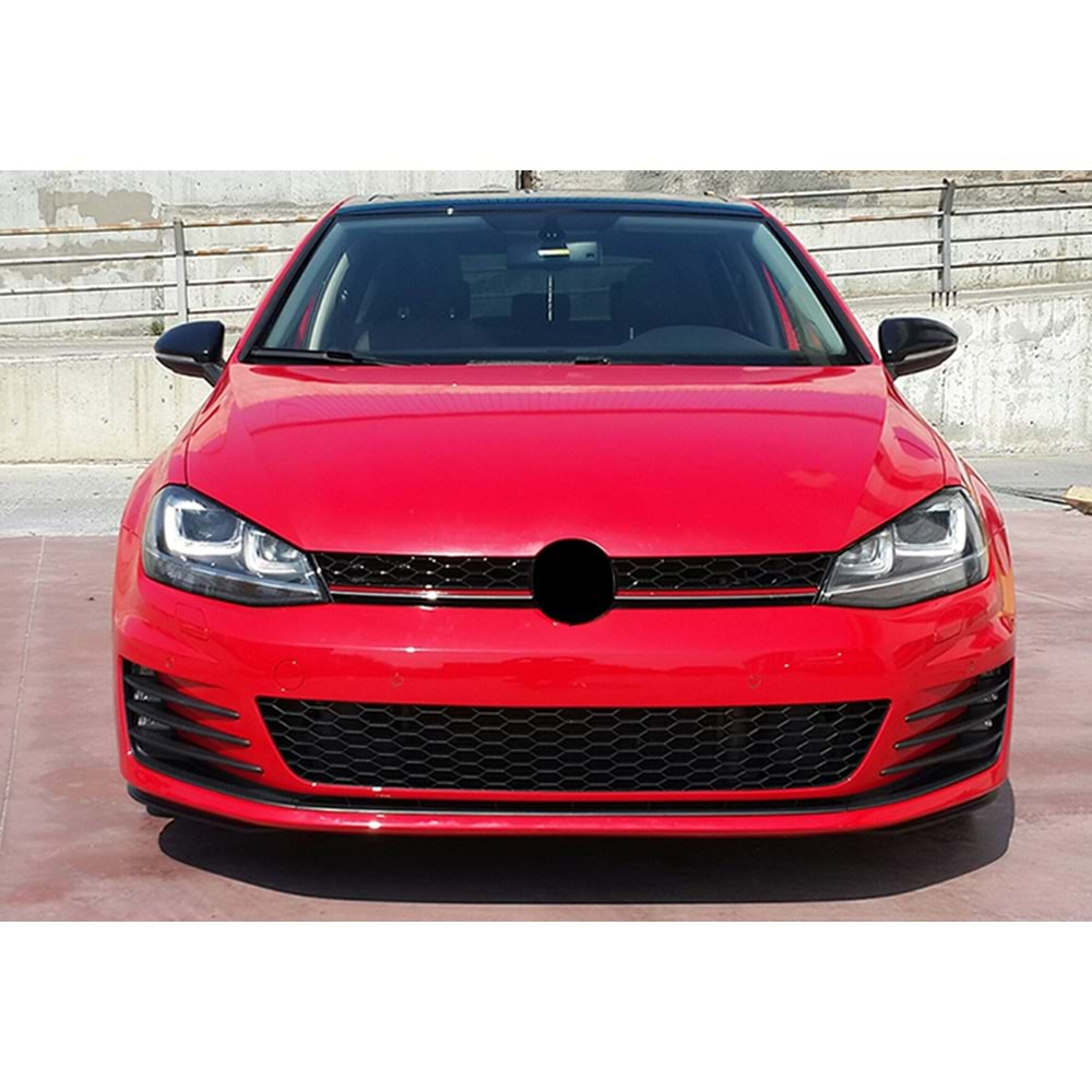 VW Golf Mk7 2012+ - Panjur GTI Stil, Kırmızı Şerit Piano Black Izgara ABS