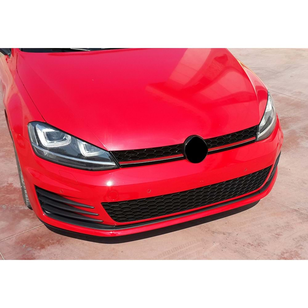 VW Golf Mk7 2012+ - Panjur GTI Stil, Kırmızı Şerit Piano Black Izgara ABS